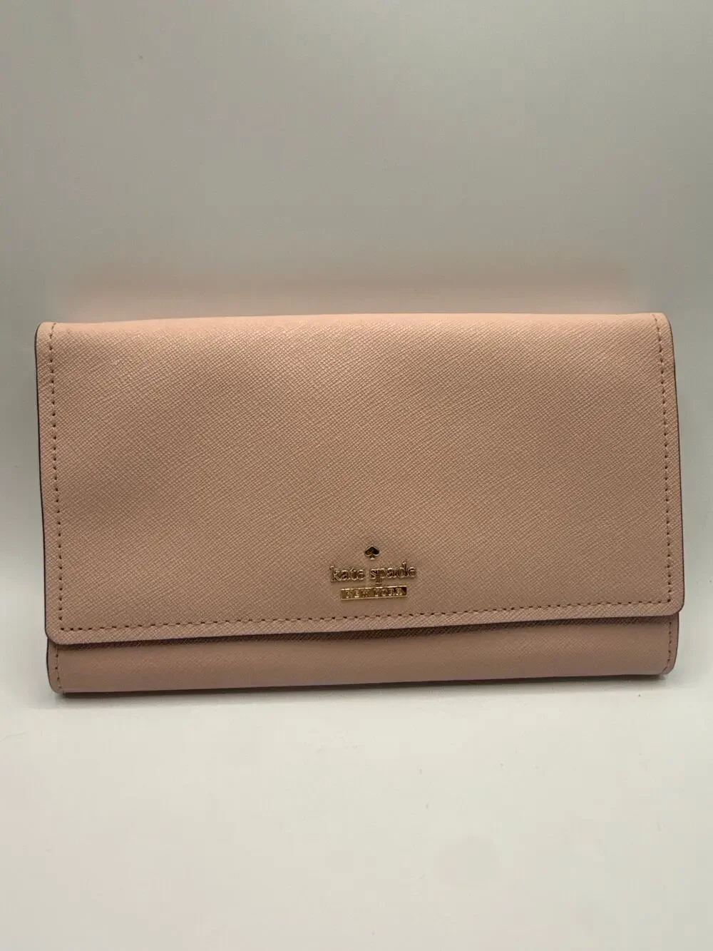Kate Spade New York Blush Pink Saffiano Leather Continental Flap Wallet
